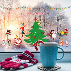 China Shop Window Christmas Wall Stickers Living Room Decoration Santa Claus Snowman Penguin wholesale