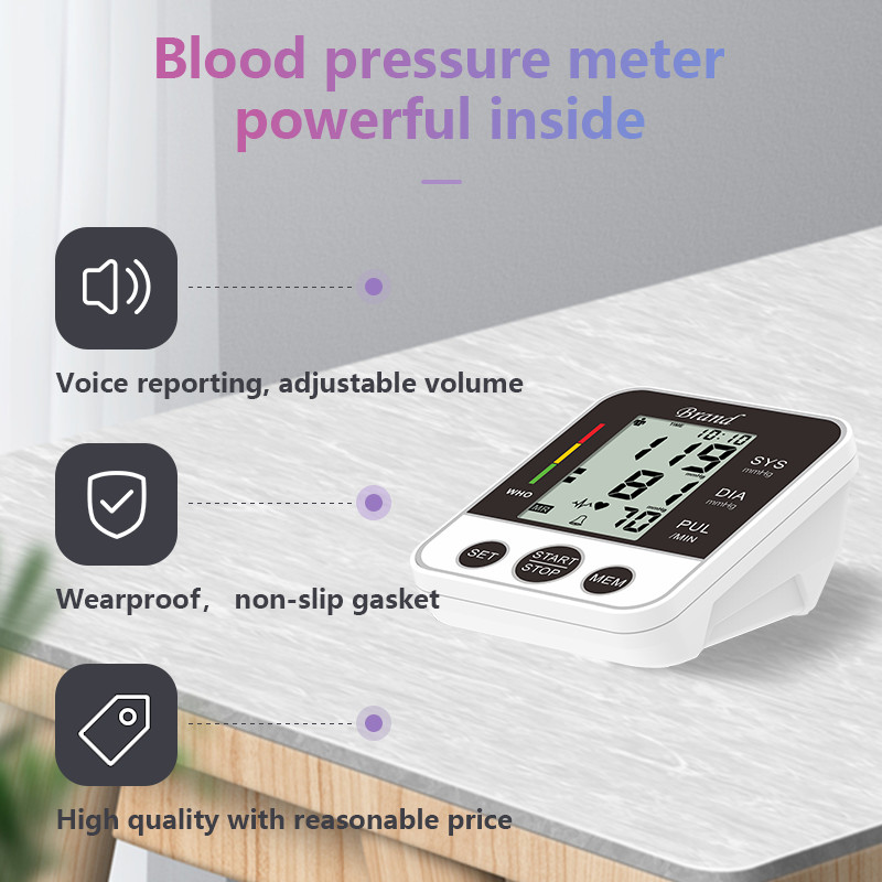 Home BP Meter Upper Arm Digital Blood Pressure Monitor 40 To 180times / Min
