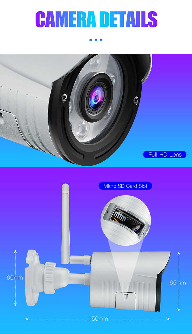 1080P Full HD Home Security CCTV Camera Wireless Sensor Waterproof IR 20 Meters