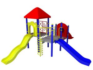China outdoor playground galvanized steel Children's slide combination-ET-E04A wholesale