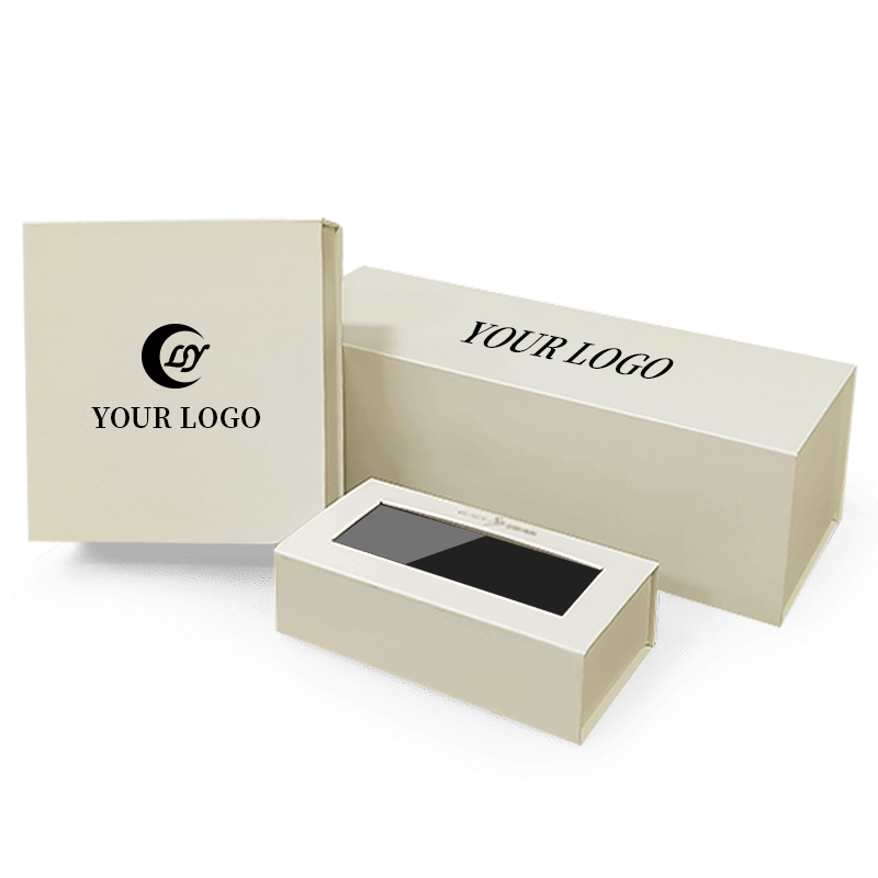 Custom Magnetic Flip Cover Box for Eyeglasses and Sunglasses PVC Clear Window Packaging