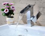Tub faucet ceramic cartridge single handle taps glass waterfall faucet