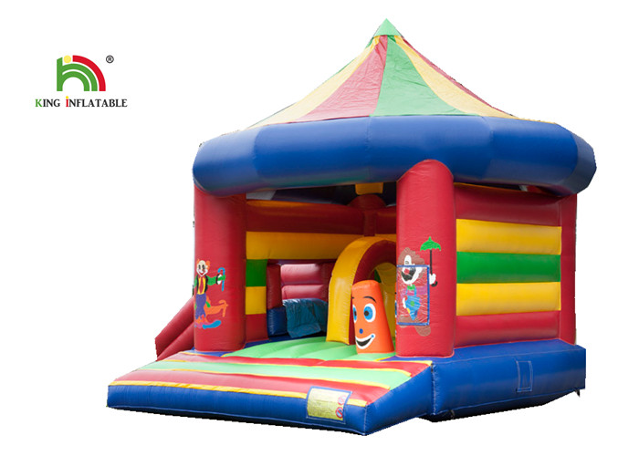 3 In 1 5.2 x 6.9m Blow Up Jumping Castle With Arch And Roof / Kids Inflatable Jumping Slide