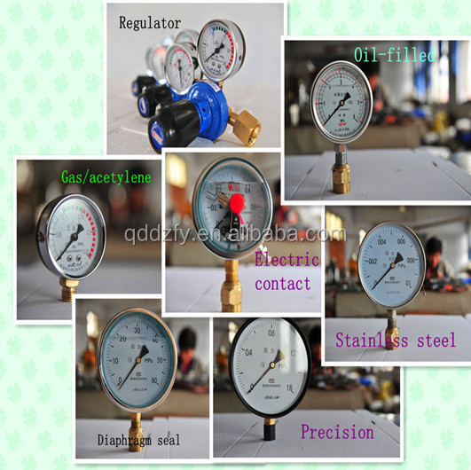 60mm SS304 Industrial Liquid Filled U Tube Pressure Gauge Bourdon Tube Manometer