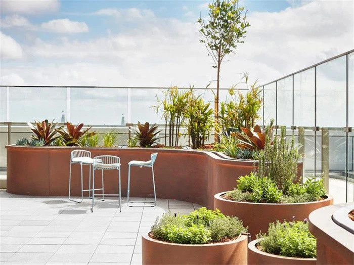 Customized Garden Rectangular Metal Flower Pot Corten Steel Planter Pots