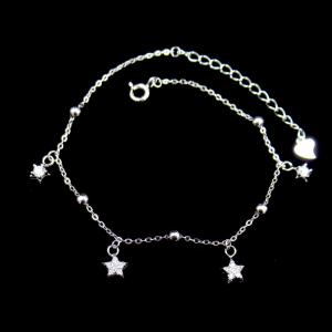 China Adjustable Sterling Silver Charm Bracelet , Sterling Silver Star Bracelet wholesale