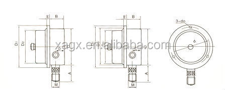 Industrial High Precision Fluid Manometer Gauge 0 - 60MPa