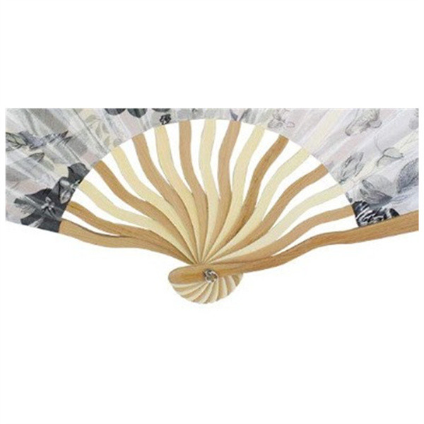 Shell Round Foldable Decorative Fans Cosplay Fabric Bamboo Festival Hand Fans