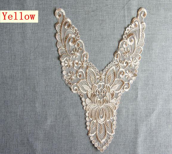 Polyester Embroidery Collar Lace for Pajamas Mesh Based Necklace Decoration