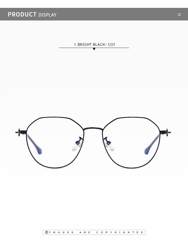 Anti Blue Light Acetate Metal Glasses Optical Eyeglasses Frames PC Lens