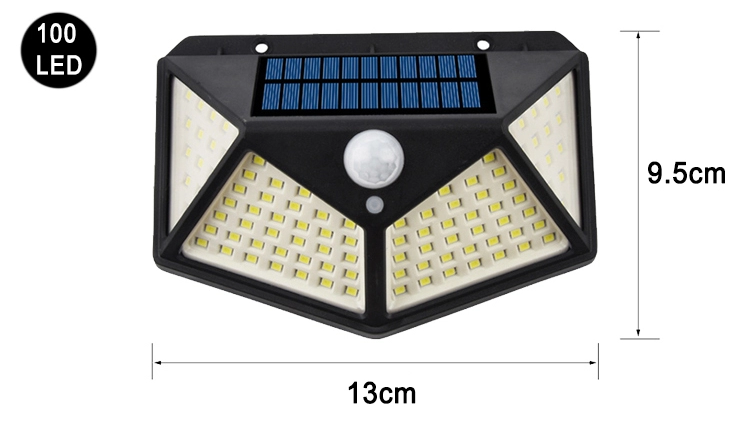 Integrated Solar Energy 100 LED IP65 Outdoor Solar Wall Lamp Wireless With Motion Sensor
