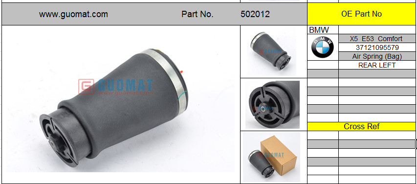 37121095579 BMW Air Suspension Parts With Rear Air Leveling Rear Left Air Spring Bag
