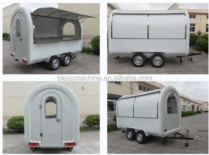 85kms long distance outdoor fast food trailer with durable stainless steel worktable