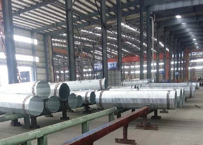 Hot-dip Galvanizing 60m Monopole Telecommunication Tower , Monopole Antenna Tubular Steel Tower
