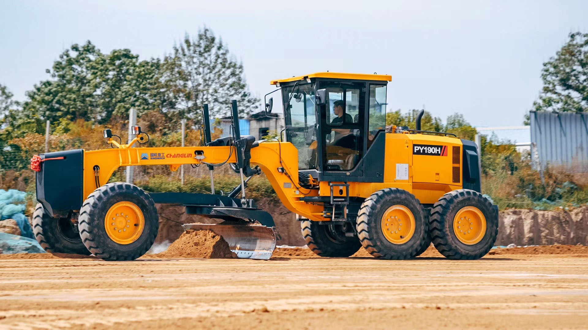 Grader Balde 14 Feet / 12feet Changlin PY190H Road Grading Machine Hydraulic Brake System