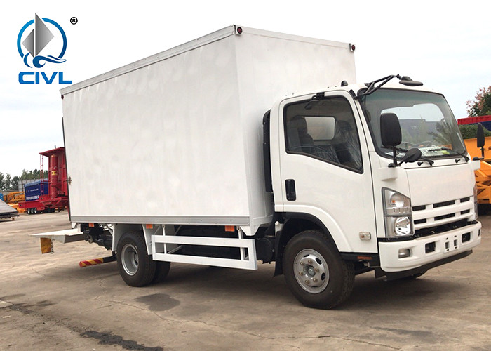 7 Ton Cargo Truck Isuzu Truck Stainless Steel Carriage 139kw Engine Van Truck With Liftgate