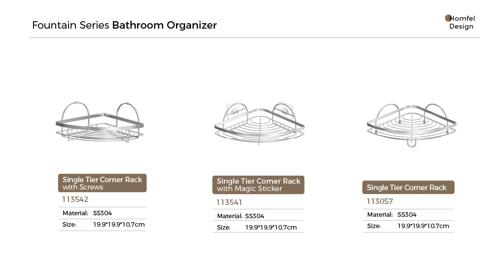 2 tiers Easy Install Wall-Mounted Shower Caddy stainless steel Organizer Rack for Bathroom