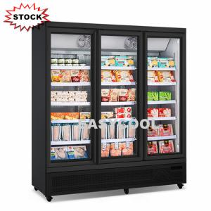 China Ice Cream Upright Display Freezer 1200L Glass Door Vertical Showcase Freezer wholesale