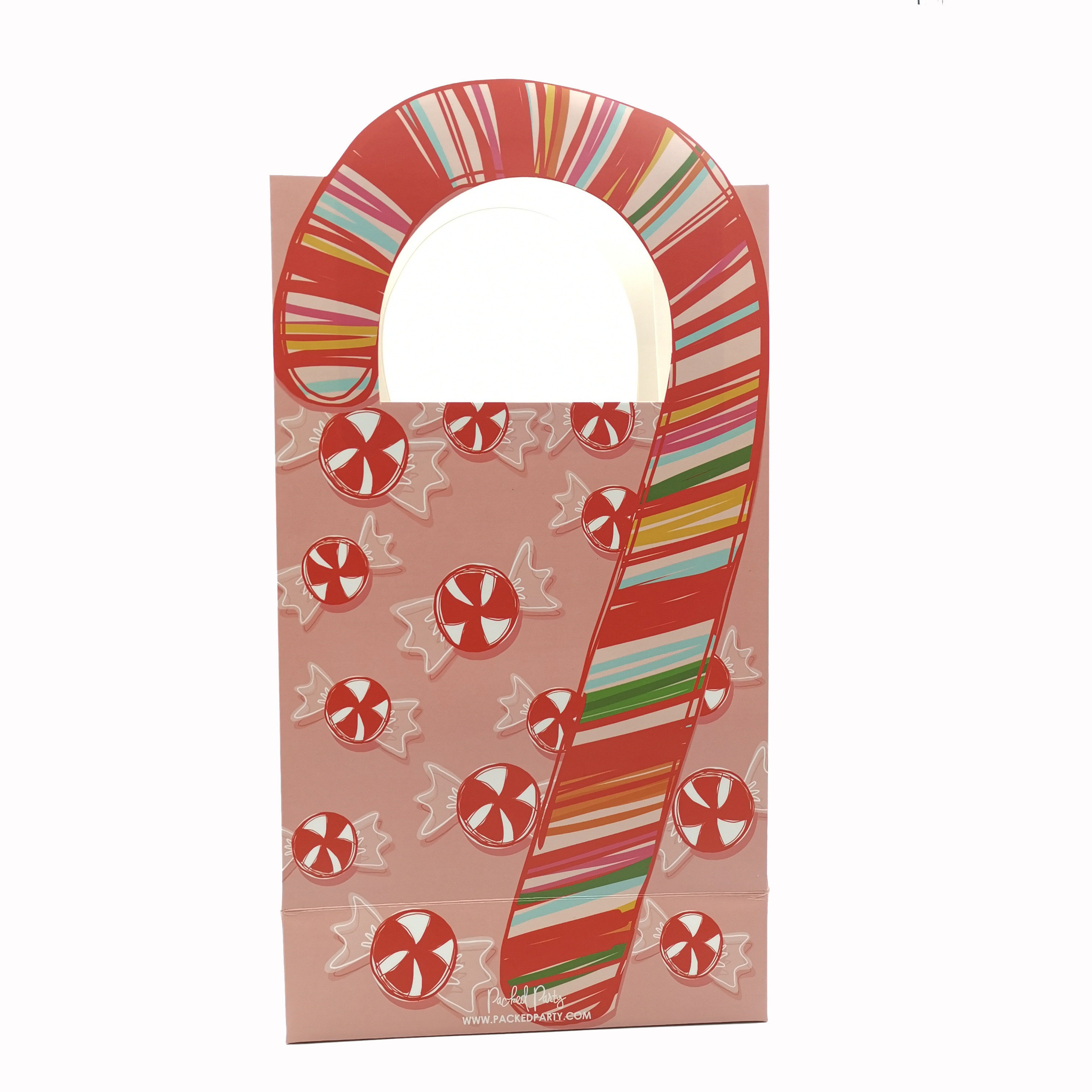 350gsm Pink Small Paper Candy Bags CDR Gift Shopping With Handles