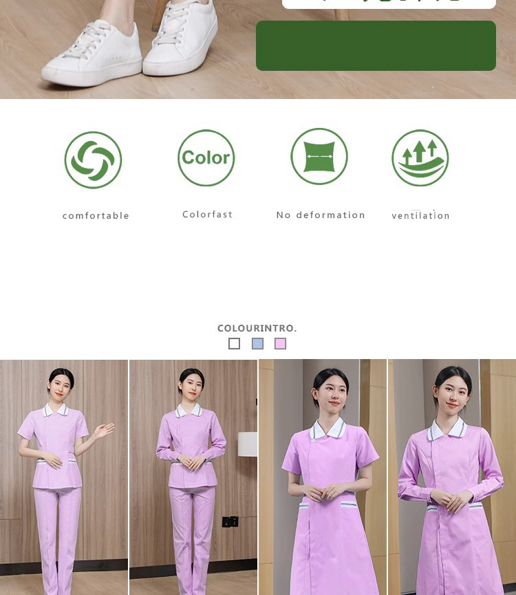 Nursing Medical Nurses Set Uniform Sets Scrub Jogger Suit Ciel Blue Floral for Hospital