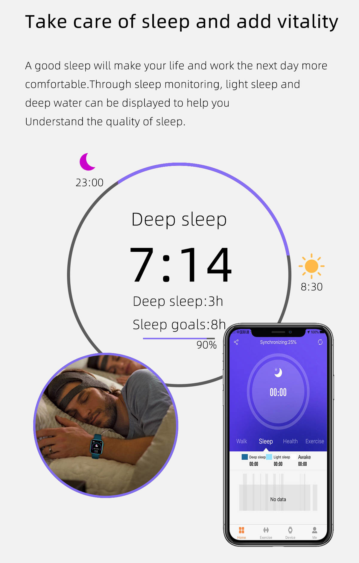 1.69" Display Fitness Smart Watches Heart Rate Detection BLE4.0 FPC Antenna