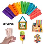 Colorful Birch Wooden Ice Cream Stick Jumbo Craft 93mm 114mm