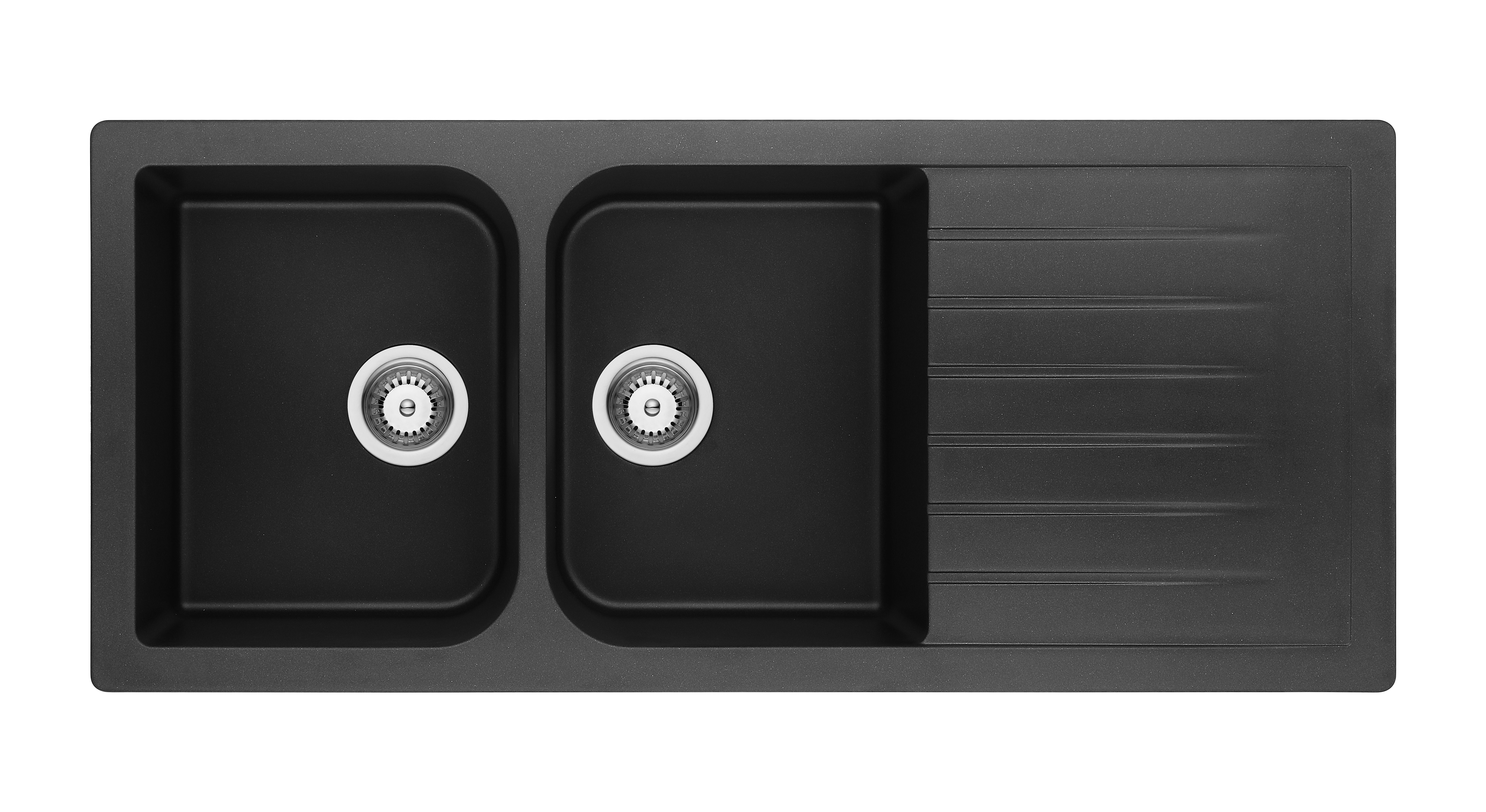double bowl composite granite kitchen sink with drainboard
