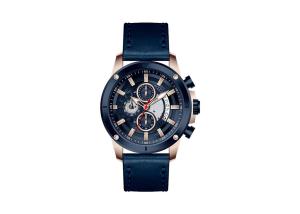 China Genuine Leather Strap Male Timepieces Stainless Steel Back Watch wholesale