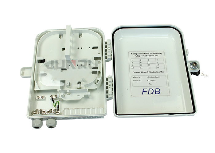 Ftth Outdoor Distribution Box, Fibre Optic Distribution Box white PC+ABS material