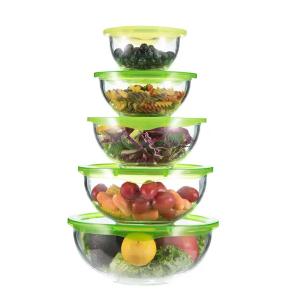 China 500ml Transparent Glass Fruit Salad Bowls Dinnerware Mixing Bowl Set wholesale