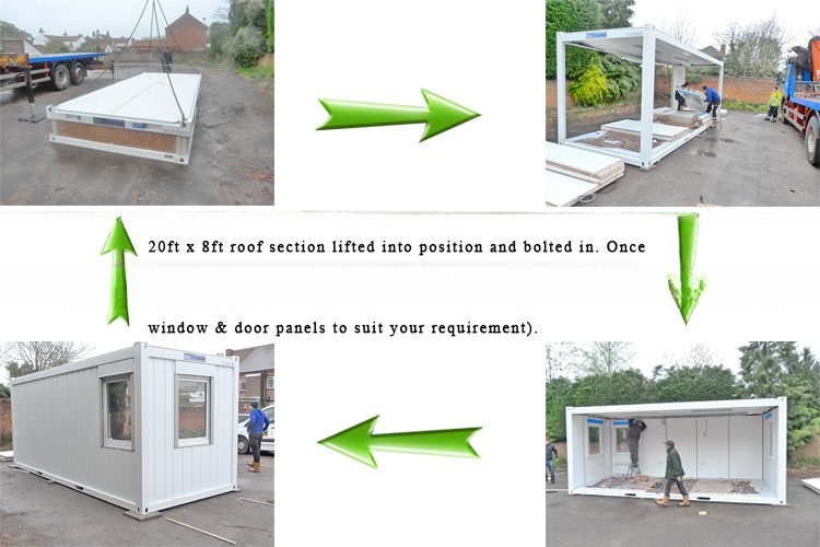 Customizable Flat Pack Prefabricated Container House with Optional Toilet and Shower for Office Building