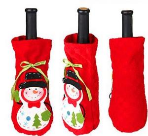 China Cute Christmas Fabric Wine Bottles Covers wholesale