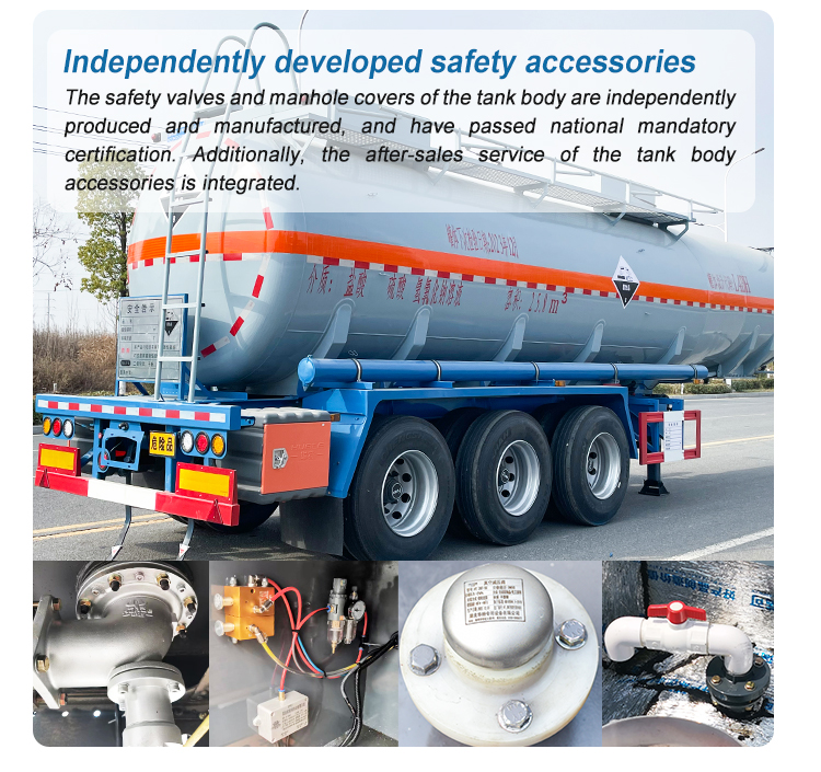 Carbon Steel Polyethylene Lined HCL Tanker 3 Axle Semi Trailer For Chemical Liquid Storage and Transportation