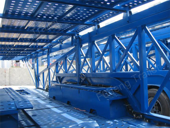 2 Axles Hydraulic Car Carrier Trailer Skeletal Frame Type Custom Dimension