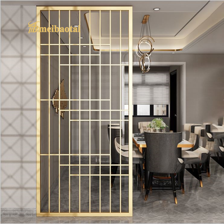Gold PVD Color Plating Aluminum 10mm Room Divider