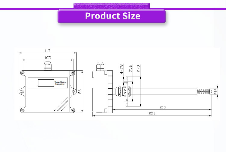 High Precision Industrial Grade Wall Mounted Controller for Temperature and Humidity
