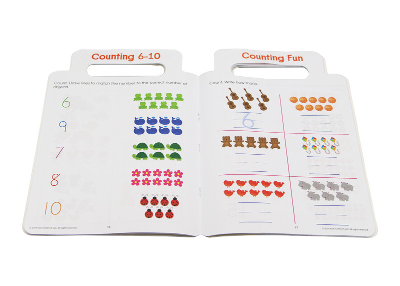 Soft Cover Saddle Stitching Custom CMYK Childrens Handle Workbook Printing