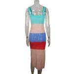 Knitted Women's Beachwear Dresses 112cm Multicolor Stitching