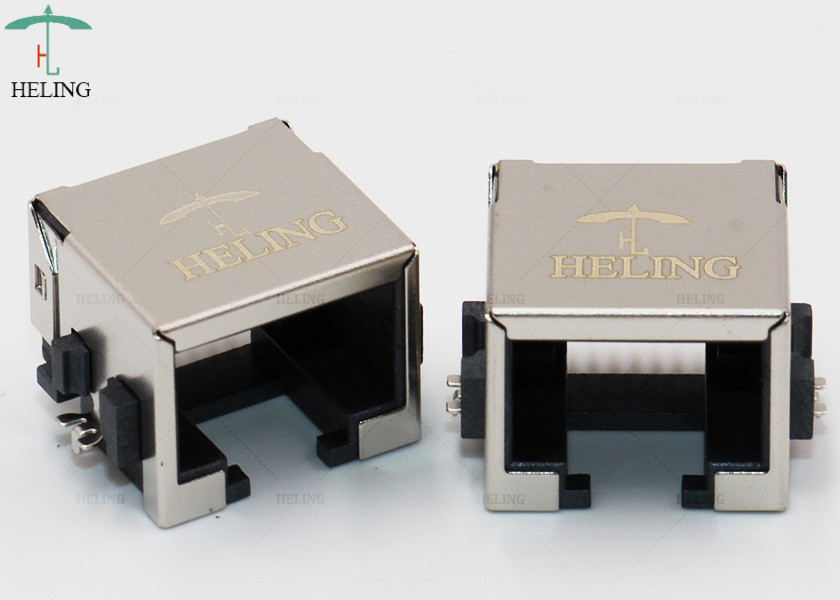 Through Hole Low Profile RJ45 , Tab Up Female Lan SMT RJ45 Waterproof Connector