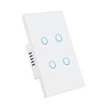 118Types US/AU/Brazil Standard Tempered Glass Panel 4Gang Touch Light Switch