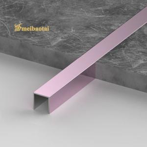 China Purple Stainless Steel Square Edge Tile Trim , U15mm Stainless Steel Floor Trim wholesale