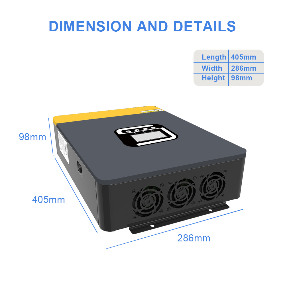 12V 2.2kVA 450VDC Off Grid MPPT Pure Sine Wave Inverter WIFI RS485 RS232