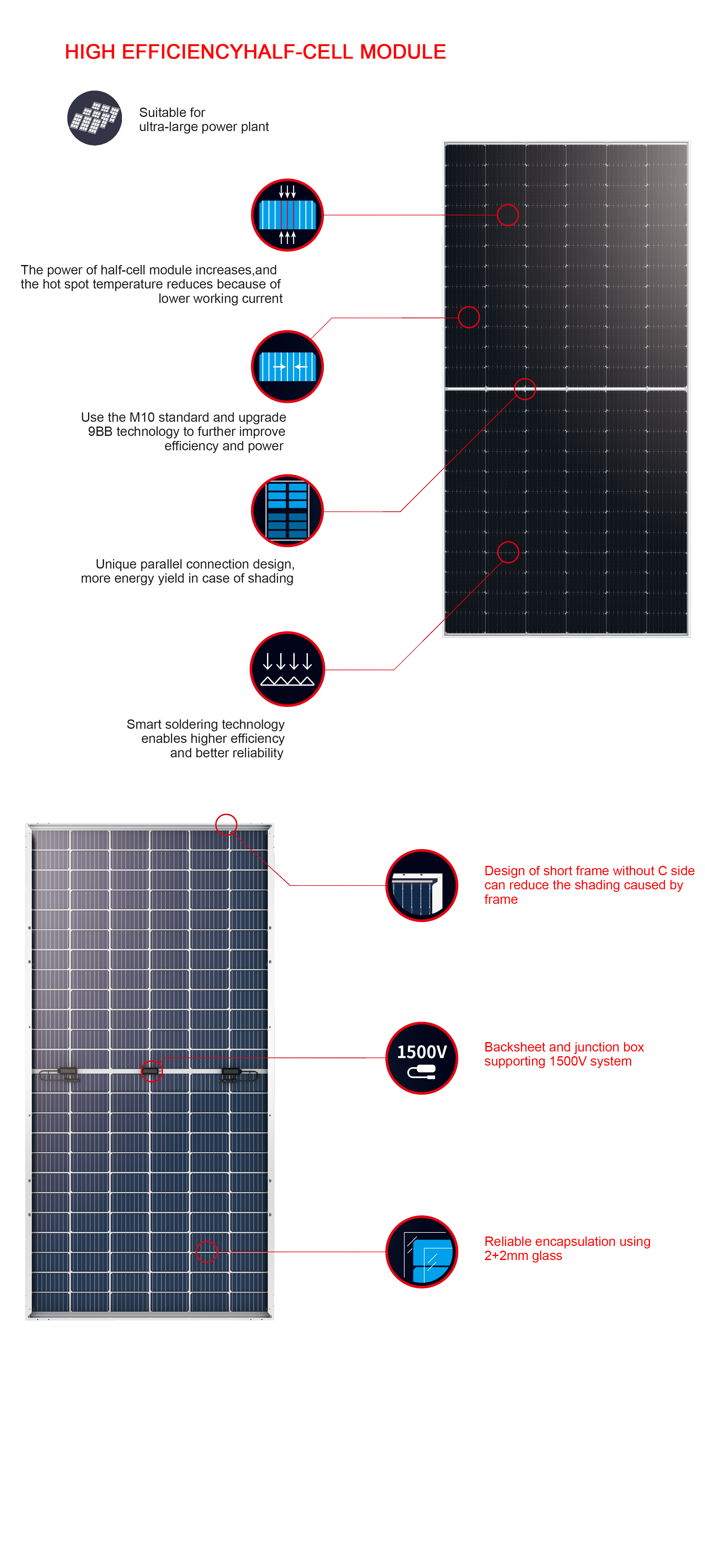 CE IEC FCC Certified 550w Monocrystalline Silicon Solar Panel for Home Energy System