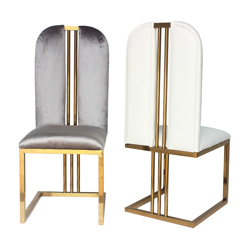 Dining room gold stainless steel high back royal chairs for wedding