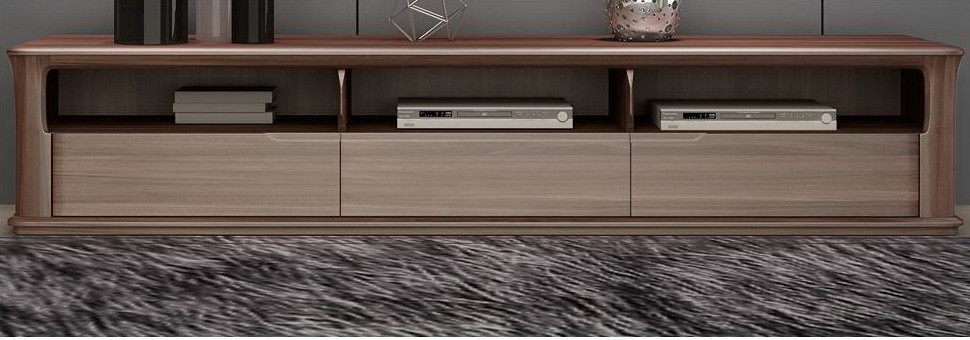 2017 New Walnut Wood Furniture Design Living room sets Long TV Stand & Floor Cabinets