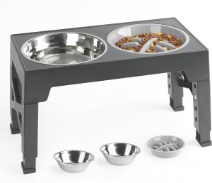 China Adjustable Lifting Slow Pet Food Bowl Outdoor Elevated Dog Bowls With Stand wholesale