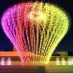 Candle light garden type music dancing floor dry fountain