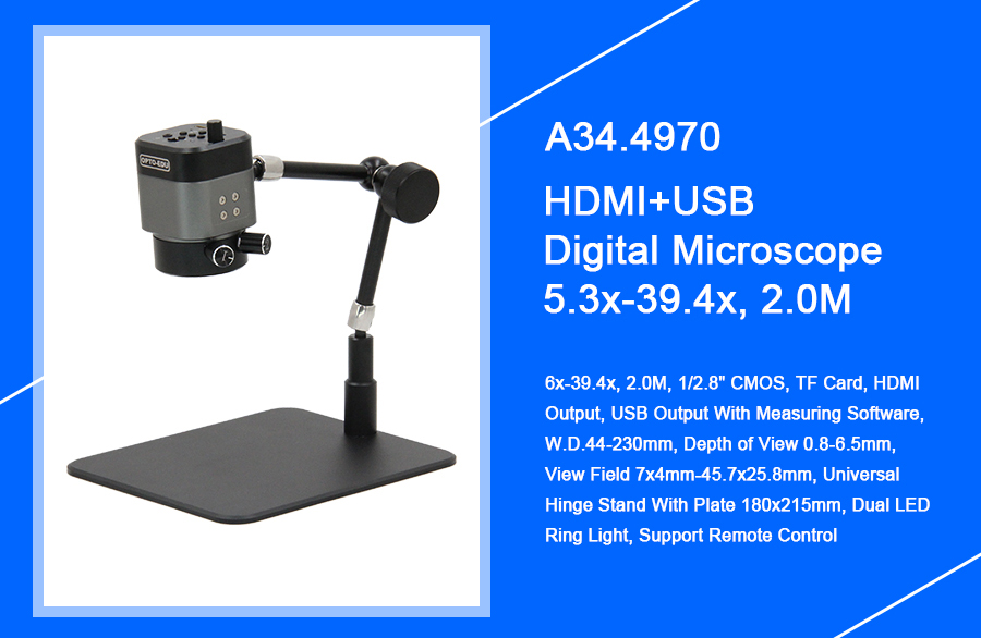 12.5" LCD HDMI USB Digital Microscope 6x - 39.4x 2.0M Real Time Auto
