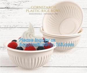 China 24oz disposable plastic soup bowl corn starch white bowls with lids,Disposable Round Soup Corn Starch Biodegradable Bowl on sale