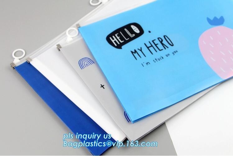 stationery bags file zipper bag, Frosted Plastic EVA Garment Packing Bag, Suit Clothes Bags With zipper slider, Slider Z